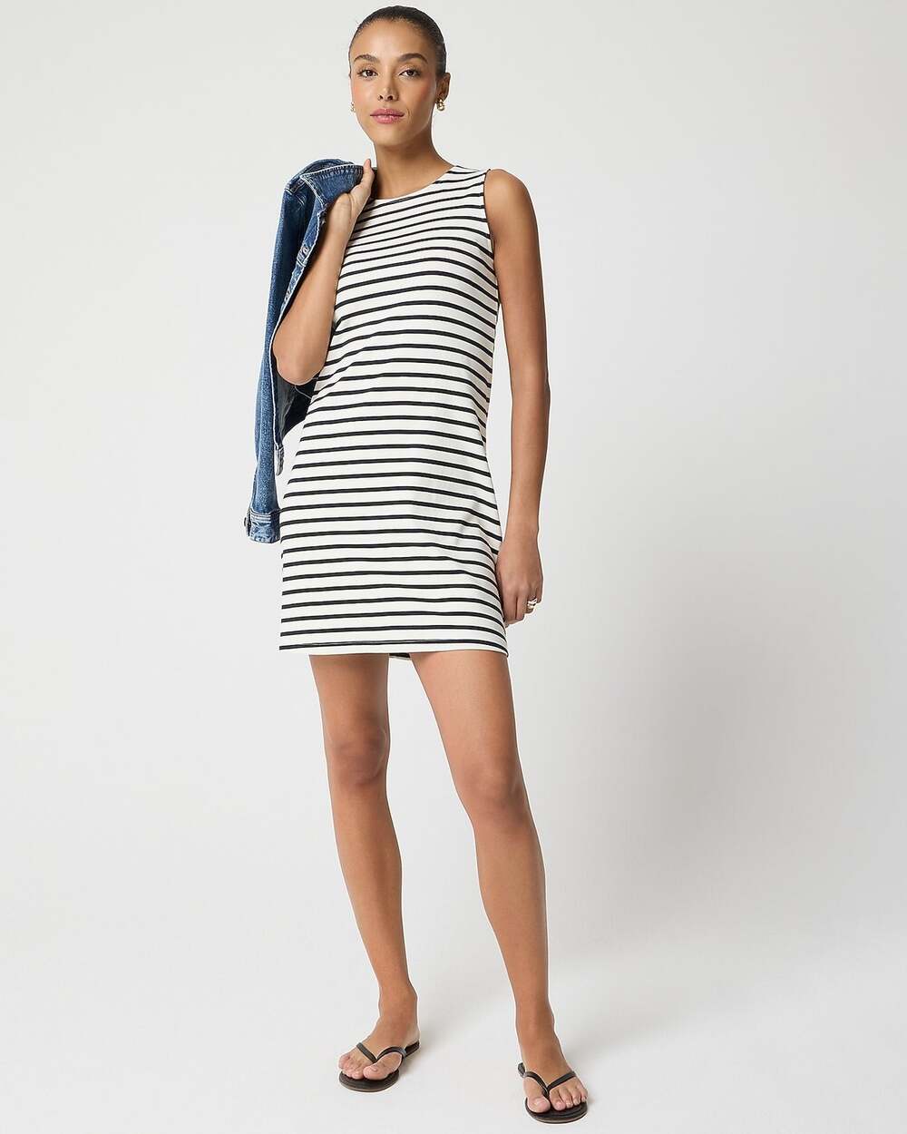 J.Crew Striped Essential Knit Tank Dress Minimalist Casual Sleeveless Small NWT